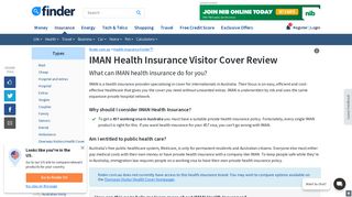 IMAN Health Insurance Visitor Cover Review January 2019 | finder ...