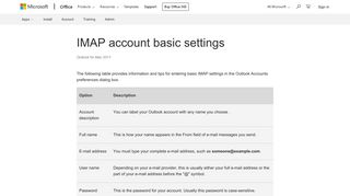 IMAP account basic settings - Outlook for Mac - Office Support