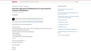 How to sign up for iMarketsLive - Quora