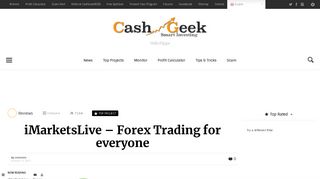 iMarketsLive – Forex Trading for everyone | CashGeek - Smart Investing