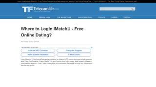 Where To Login IMatchU - Free Online Dating? - TelecomFile