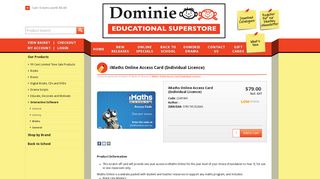 Dominie | iMaths Online Access Card (Individual Licence)