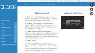 Log onto iControl - Internet Matrix, Inc. - Online Support - Website ...