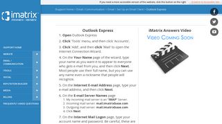 Outlook Express - Internet Matrix, Inc. - Online Support - Website ...