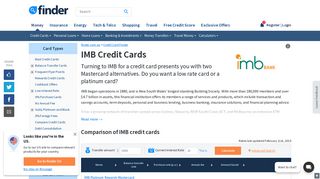 IMB Credit Cards Comparison & Reviews | finder.com.au
