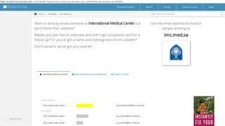 Email Address Format for imc.med.sa (International Medical Center ...