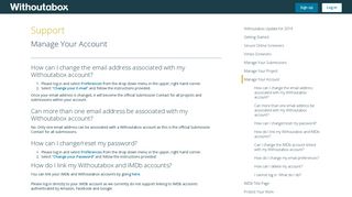 Manage Your Account - Filmmaker Help - Withoutabox
