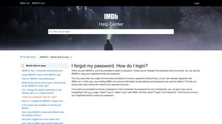 I forgot my password. How do I login? - IMDb | Help