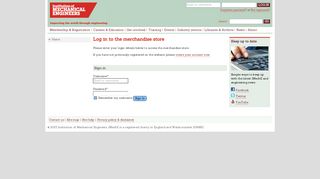 Log in to the merchandise store | Institution of Mechanical ... - IMechE