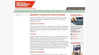 Member to Fellow Applications - IMechE
