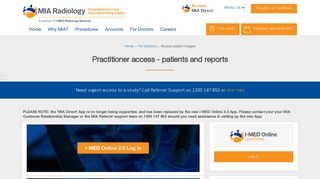 Accessing patient images and reports - MIA Radiology
