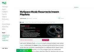 MySpace Music Resurrects Imeem Playlists | TechCrunch
