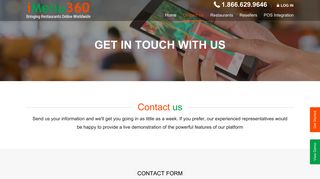 Contact Us - Online Food Ordering Platform For Restaurants | iMenu360