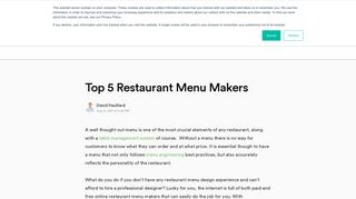 Top 5 Restaurant Menu Makers