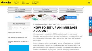 How to Set Up an iMessage Account - dummies