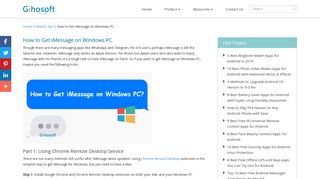 How to Get iMessage on Windows PC - Gihosoft