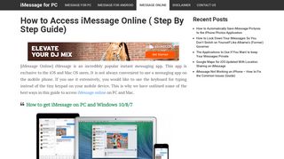 How to Access iMessage Online ( Step By Step ... - iMessage for PC