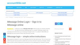 iMessage Online Login - Sign in to iMessage online - accountWiki.net