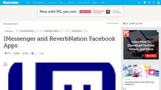 IMessenger and ReverbNation Facebook Apps - Mashable