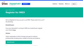 Register for IMEX | IMEX Frankfurt