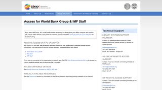 WGB & IMF Staff - World Bank & IMF Libraries