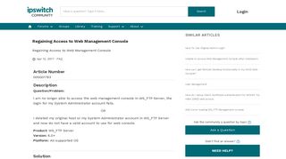 Regaining Access to Web Management Console - Ipswitch Community