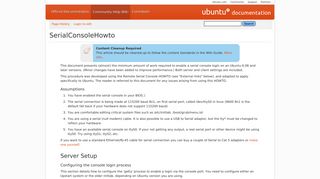 SerialConsoleHowto - Community Help Wiki - Ubuntu Documentation