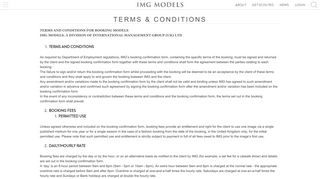 Terms and Conditions | IMG Models