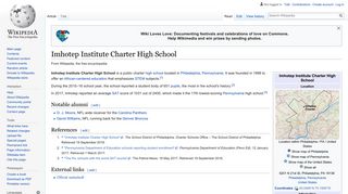 Imhotep Institute Charter High School - Wikipedia
