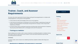 Trainer, Coach, and Assessor Requirements — International ...
