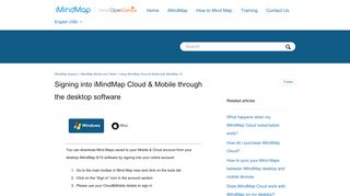 Signing into iMindMap Cloud & Mobile through the desktop software ...