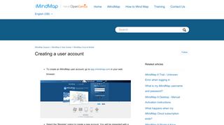 Creating a user account – iMindMap Support
