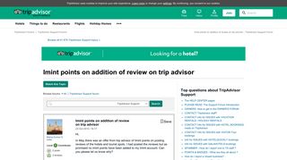 Imint points on addition of review on trip advisor - TripAdvisor ...