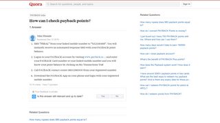 How to check payback points - Quora