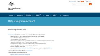 Help using ImmiAccount - Australian Embassy in Lebanon