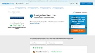 Top 111 Reviews and Complaints about Immigrationdirect.com
