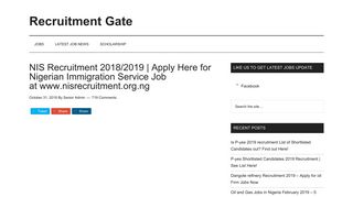 NIS Recruitment 2018/2019 | Apply Here for Nigerian Immigration ...