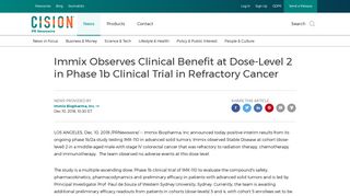 Immix Observes Clinical Benefit at Dose-Level 2 in Phase 1b Clinical ...