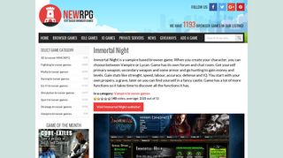 Immortal Night - Vampire browser game - NEWRPG