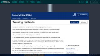 Training methods | Immortal Night Wiki | FANDOM powered by Wikia