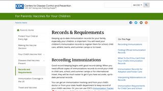 Parents | Records and Requirements | CDC