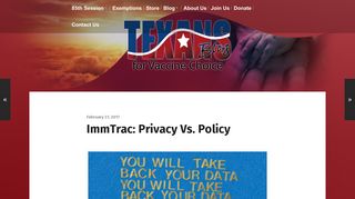 ImmTrac: Privacy Vs. Policy – Texans for Vaccine Choice