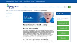How To Register Your Child For ImmTrac - CHI St. Luke's Health