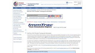 Immunization Branch, ImmTrac Texas Immunization Registry
