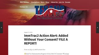ImmTrac2 Action Alert: Added Without Your Consent? FILE A REPORT ...