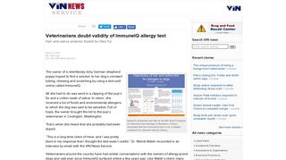 Veterinarians doubt validity of ImmuneIQ allergy test - VIN