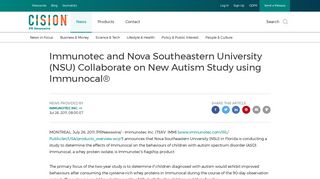 Immunotec and Nova Southeastern University (NSU) Collaborate on ...