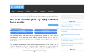 IMO for PC Download on your Windows (10/8.1/7) Laptop - ReadyTricks