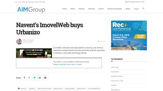 Navent's ImovelWeb buys software start-up Urbanizo - AIM Group