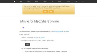 iMovie for Mac: Share online - Apple Support